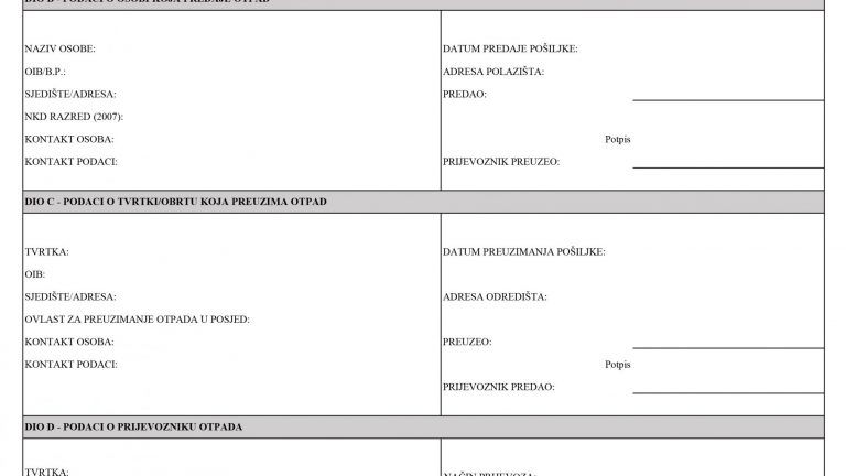 Obrazac PL-O (prateći list)